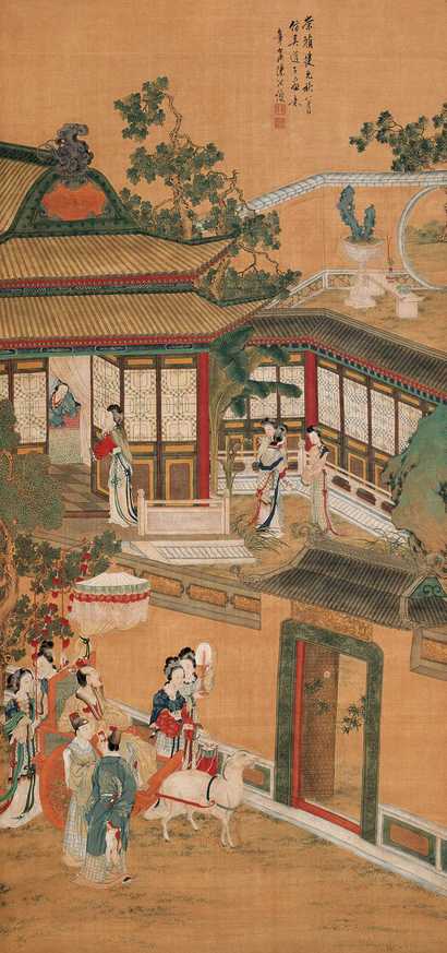 陈洪绶（款） 仿吴道子画意 立轴